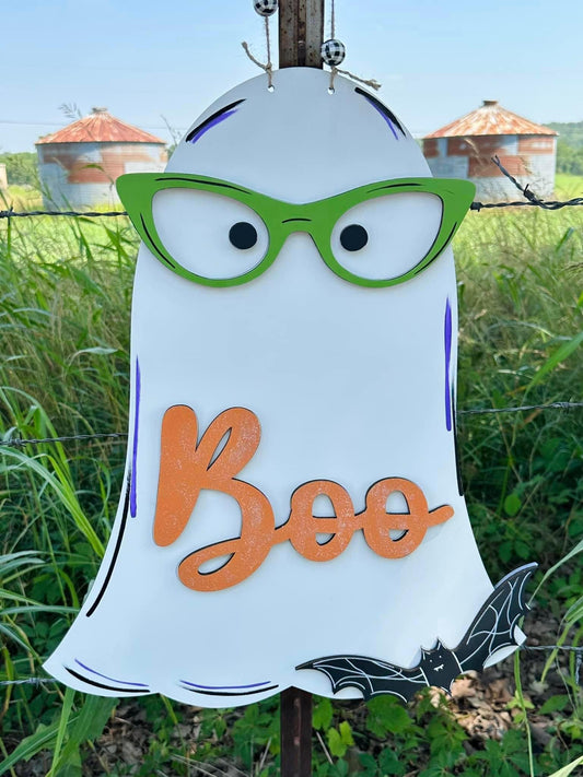 3D Door hanger - Boo Ghost with Glasses