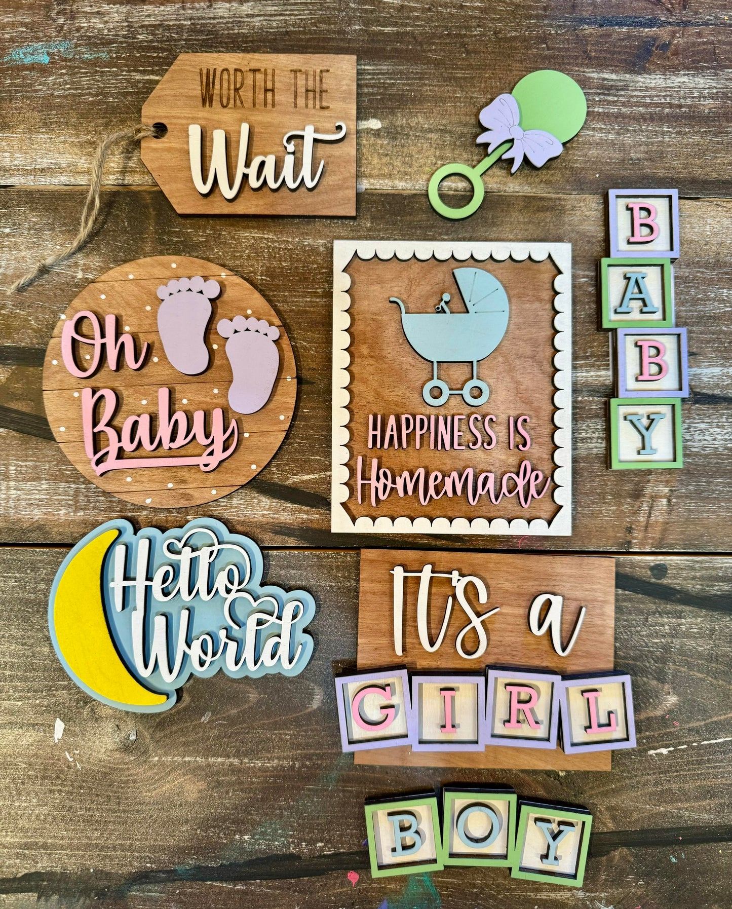 3D Tiered Tray Decor - Baby