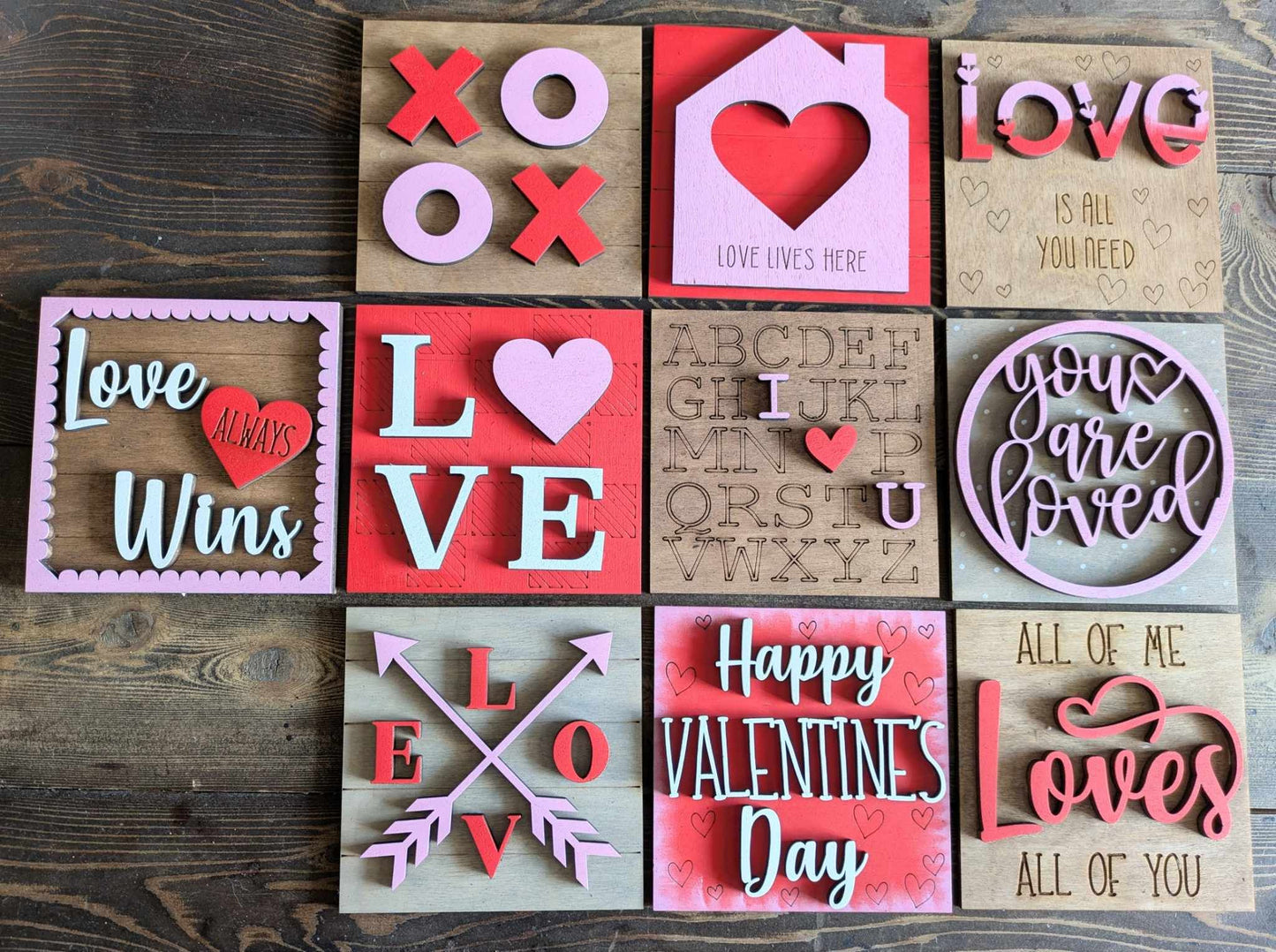 3D Interchangeable Square INSERTS ONLY - Valentines Day