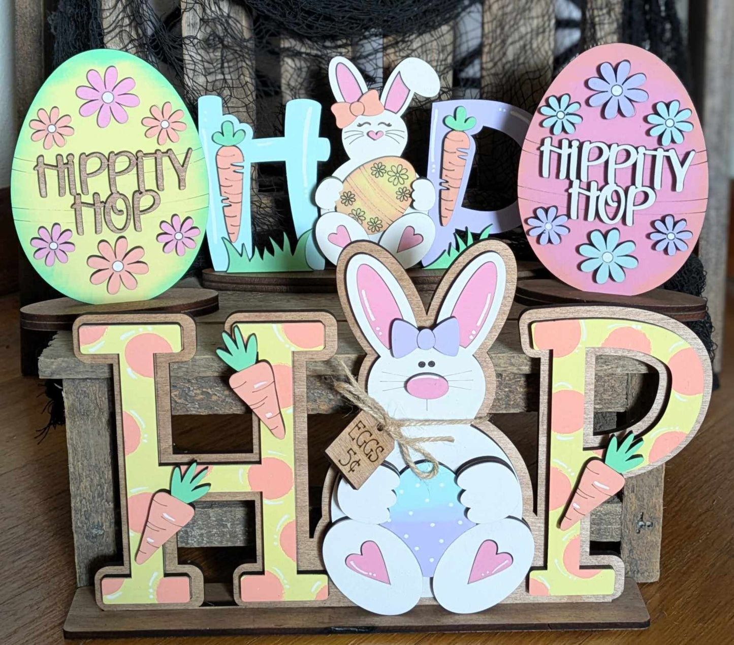 3D Standing Easter Hop Display pieces