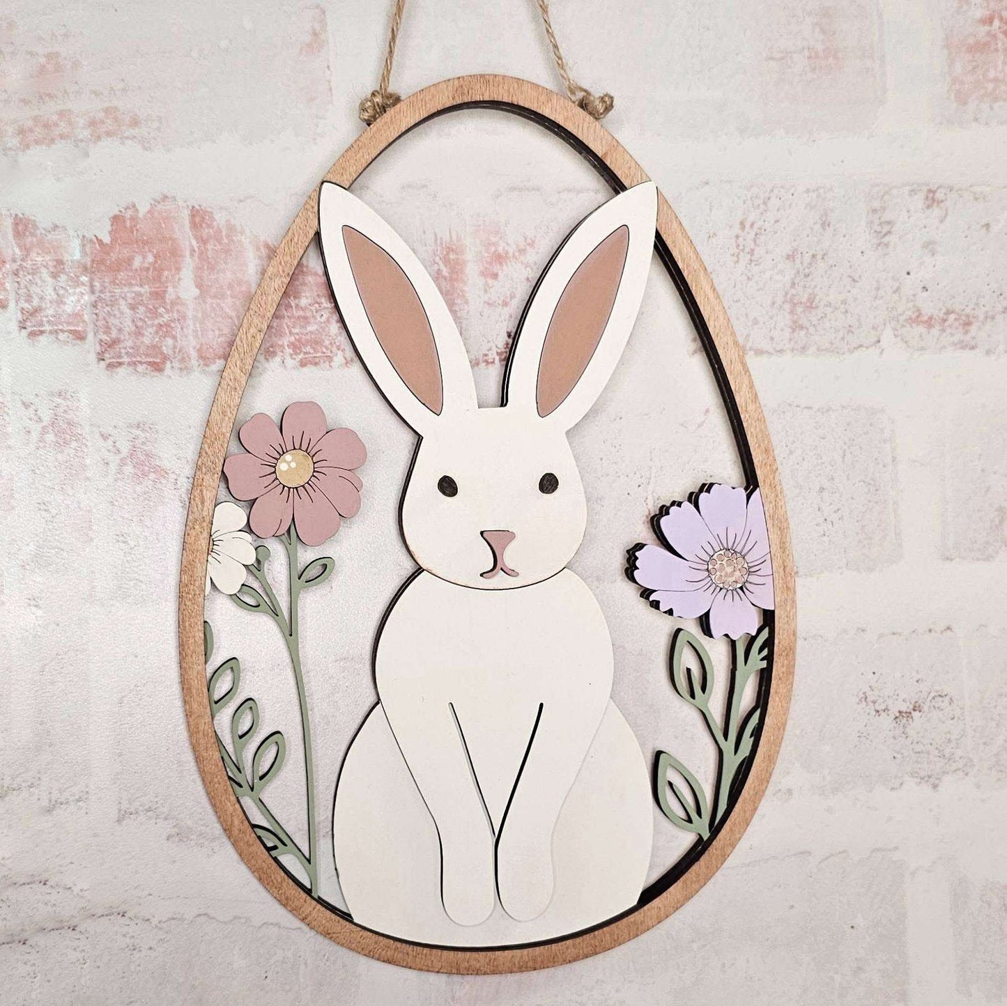 3D Mini hanger - Bunny with Flowers