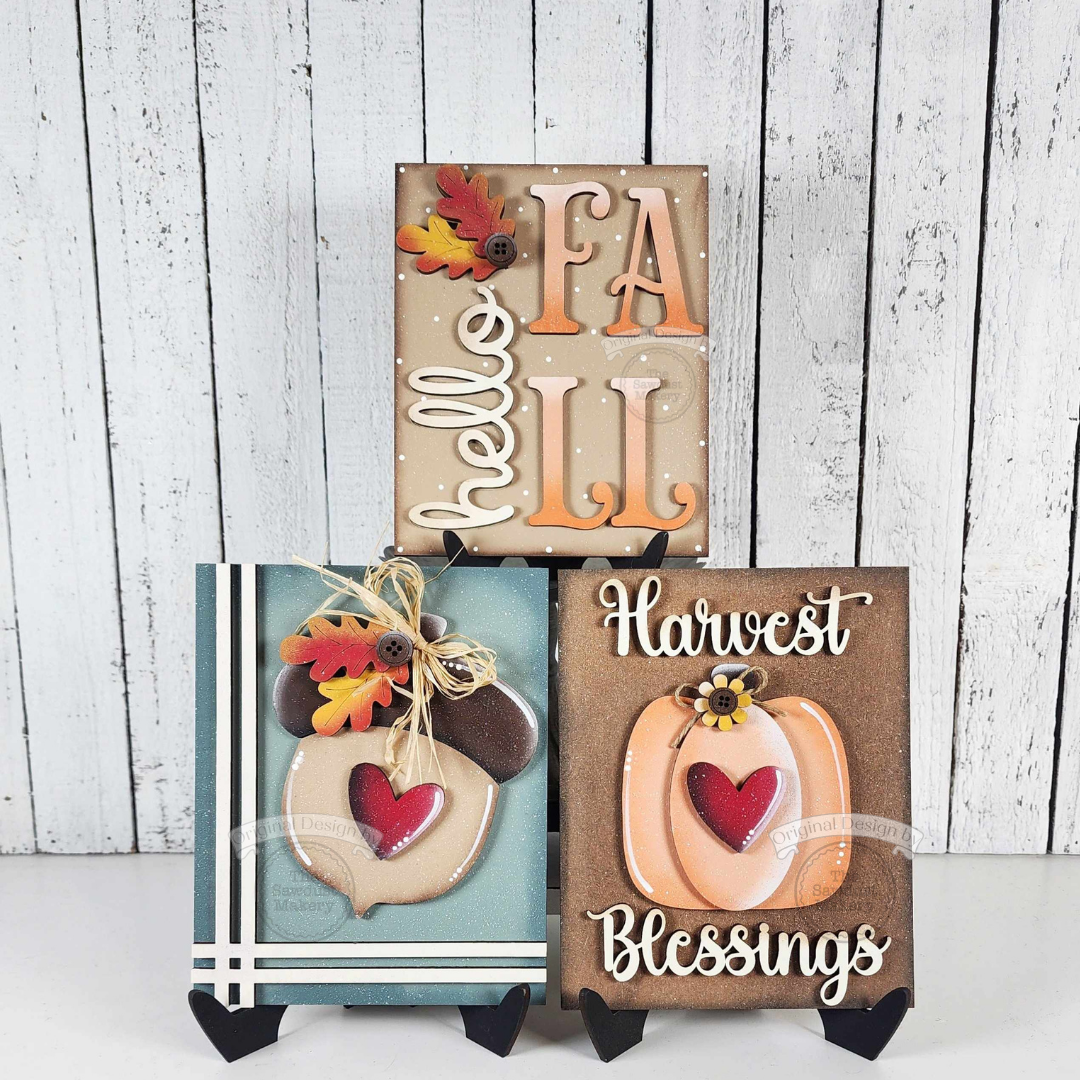 3D Interchangeable Square INSERTS ONLY - Fall and Halloween