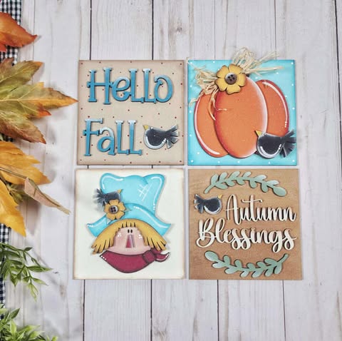3D Interchangeable Square INSERTS ONLY - Fall and Halloween