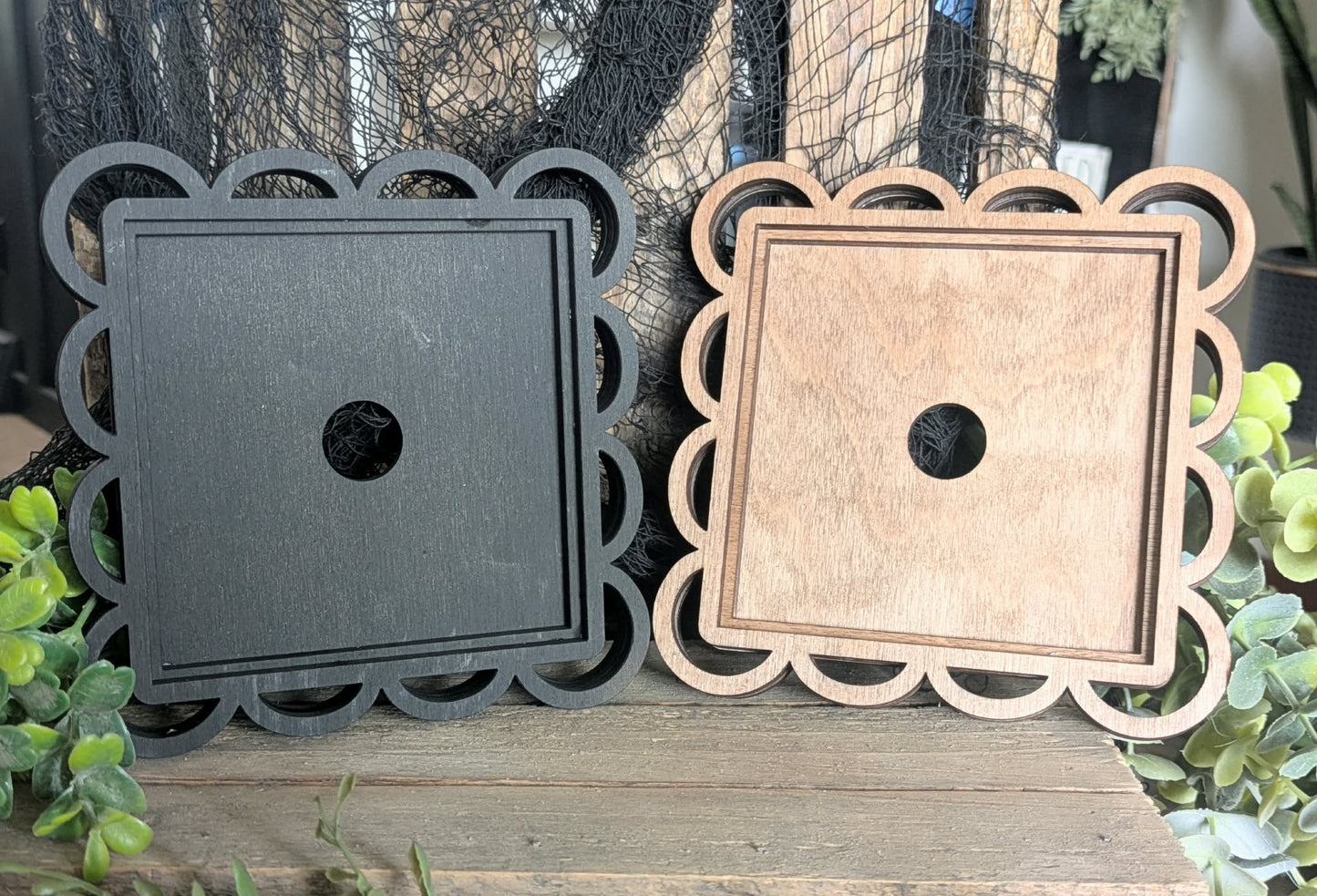 3D Interchangeable Scalloped Lace Frame Square BASE ONLY