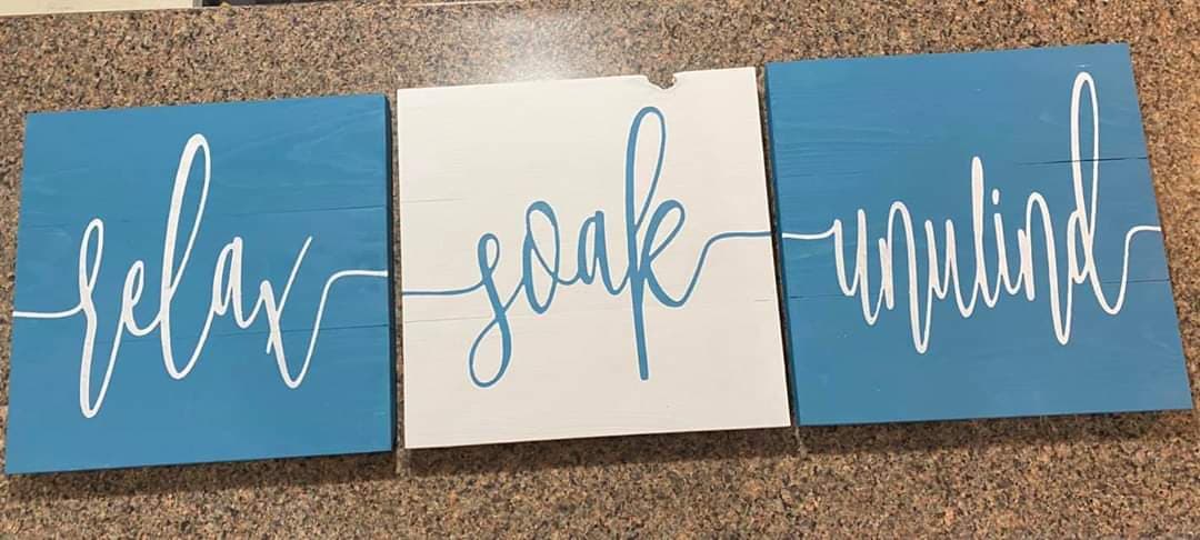 Relax Soak Unwind (words) mini trio