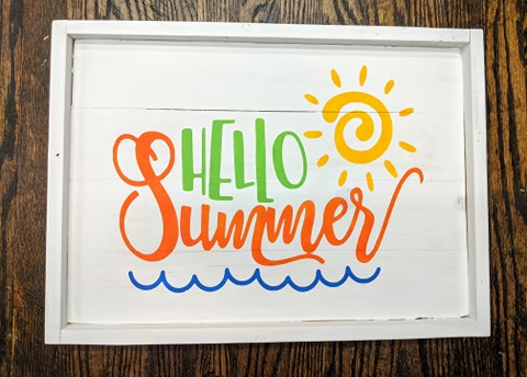 Hello Summer with waves and sun