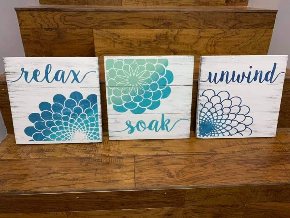 mini Bathroom trio soak relax unwind