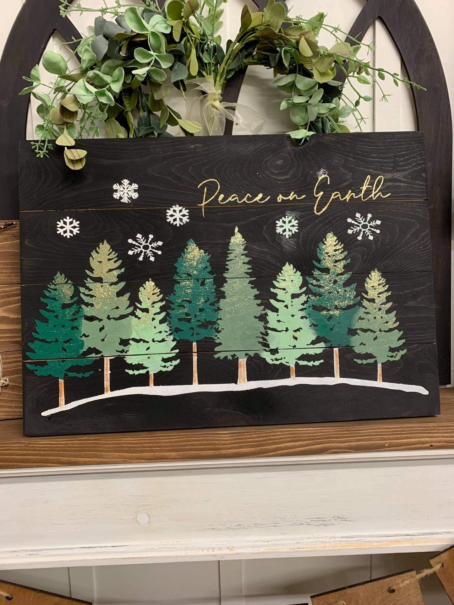 Peace on Earth with Pine trees