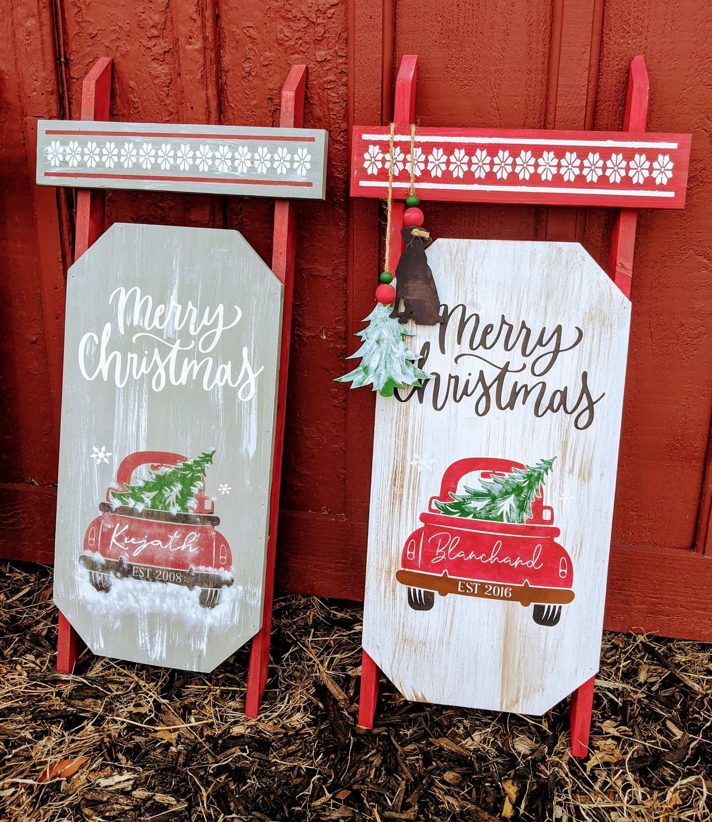 Winter Sled - Merry Christmas with truck