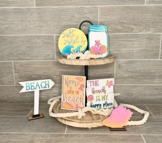 3D Tiered Tray Decor - Beach