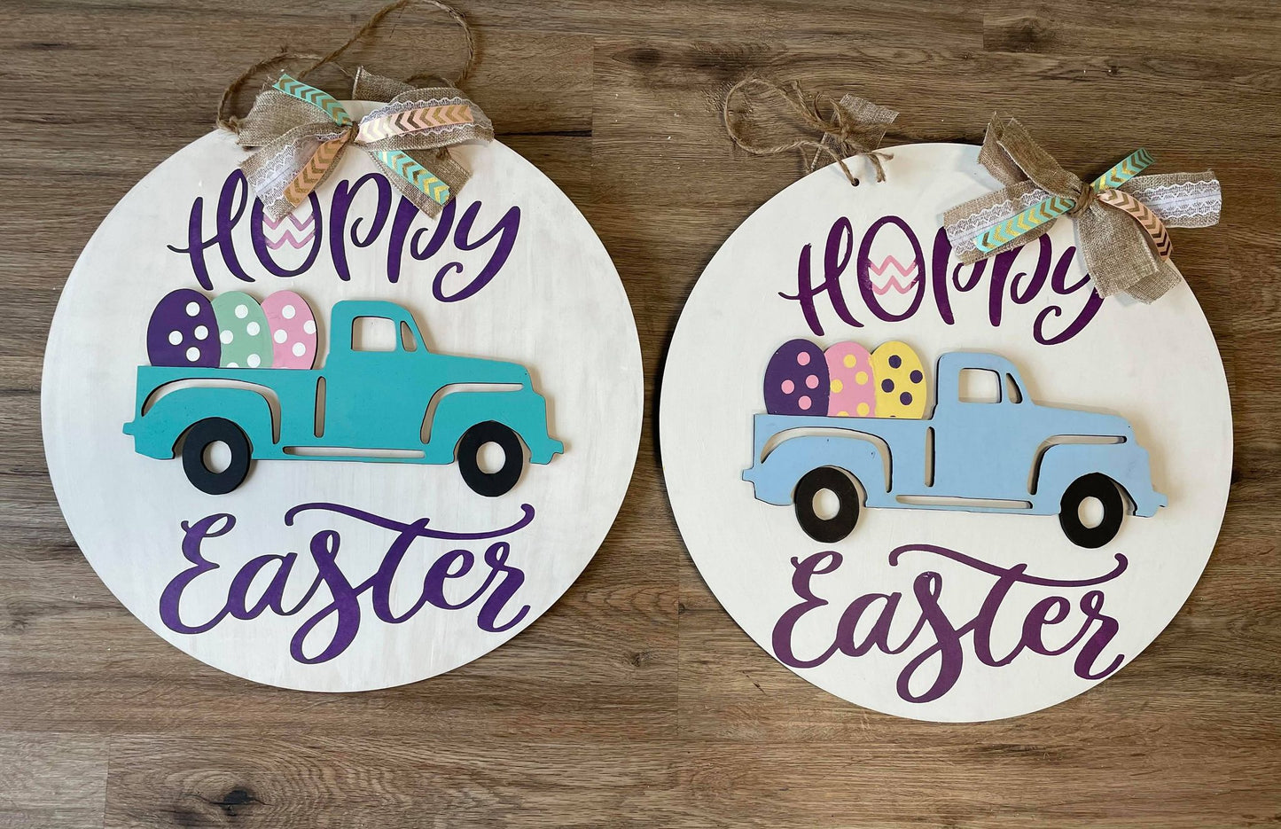 3D Door hanger Reversible truck - St Patrick's Day and Easter