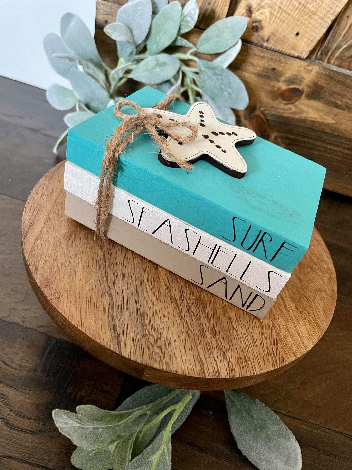 Tiered Tray Mini Book Stack - Beach