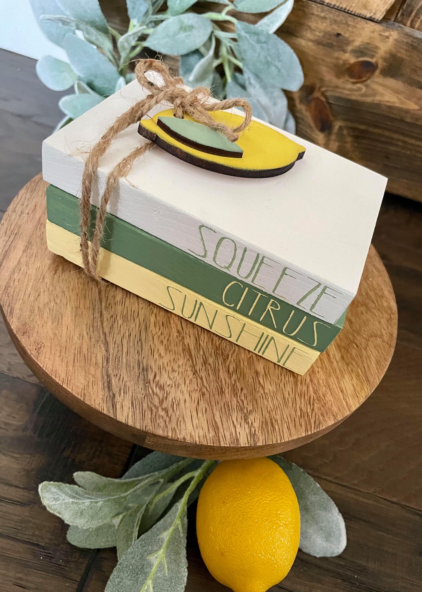 Tiered Tray Mini Book Stack - Lemon