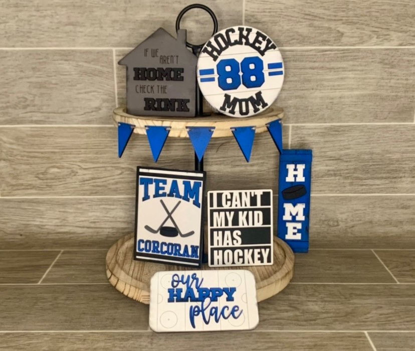 3D Tiered Tray Decor - Hockey