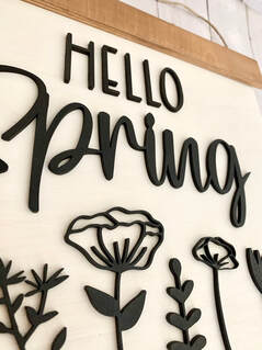 3D Hello Spring with Flowers