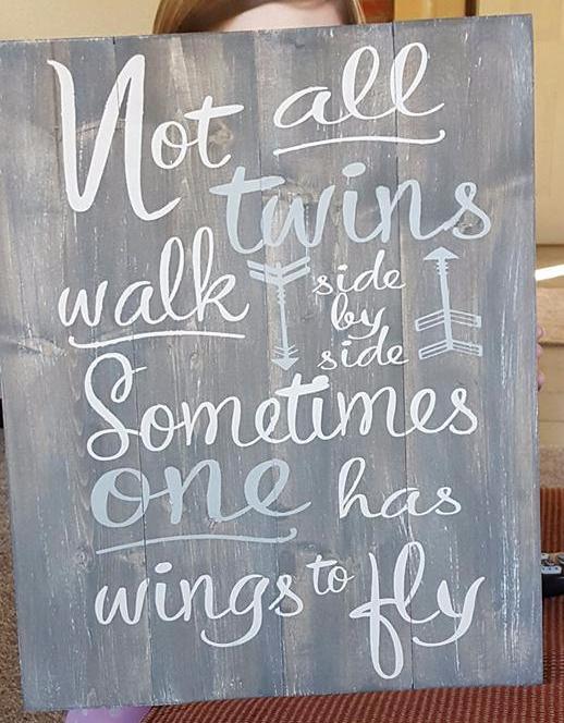 Not all twins walk side by side sometimes one has wings to fly