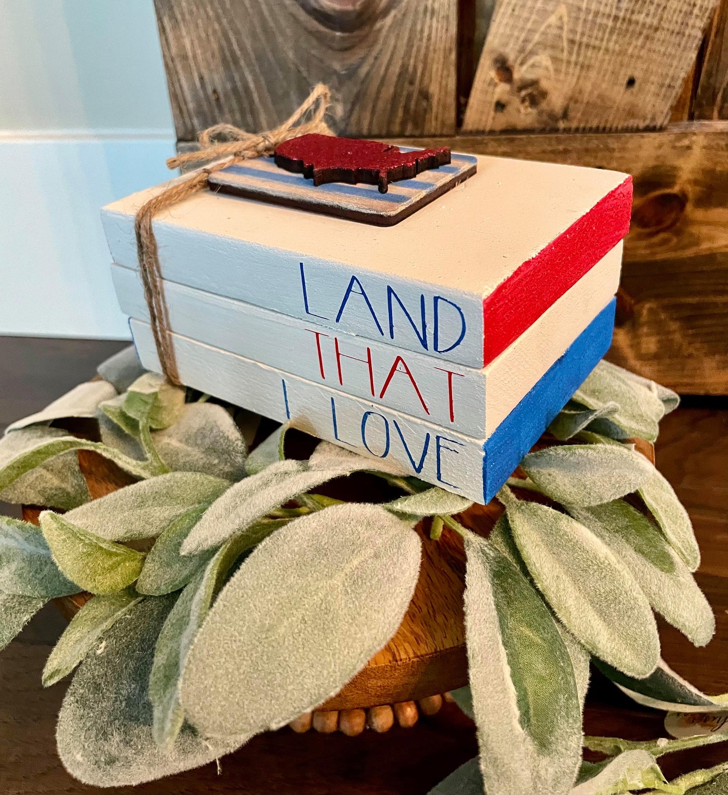 Tiered Tray Mini Book Stack - Land that I love