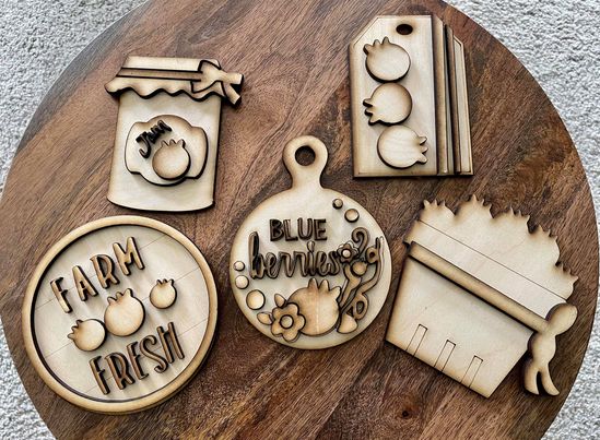 3D Tiered Tray Decor -Blueberry