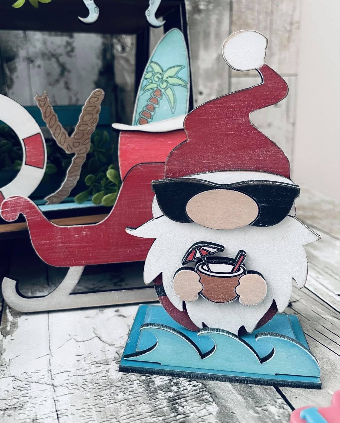 3D Tiered Tray Decor - Beach Christmas