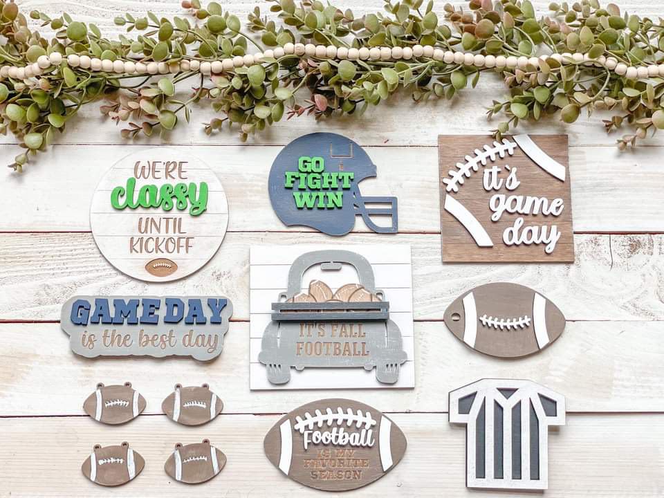 3D Tiered Tray Decor - Football