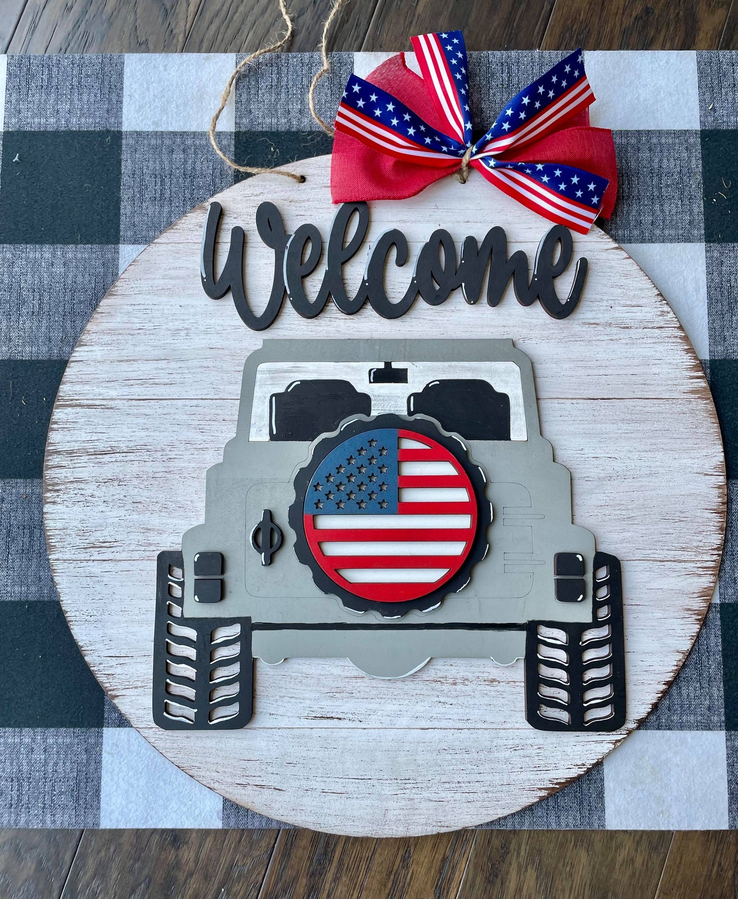 3D interchangeable door hanger Welcome Jeep