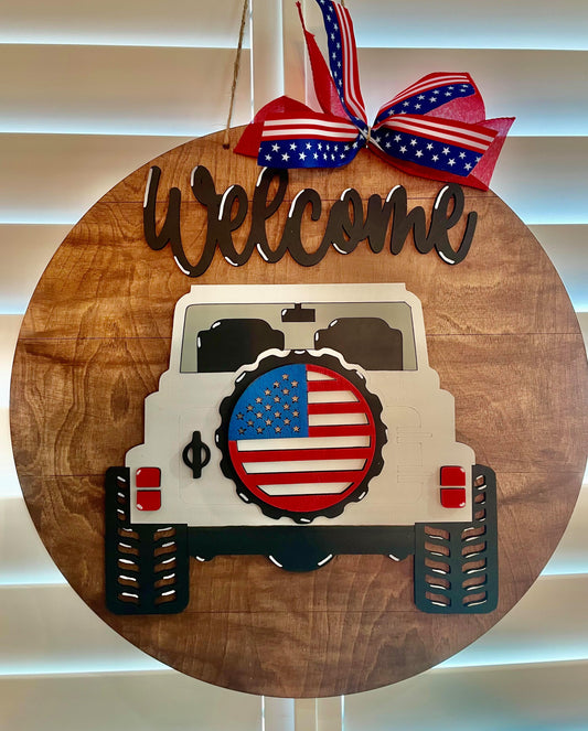3D interchangeable door hanger Welcome Jeep