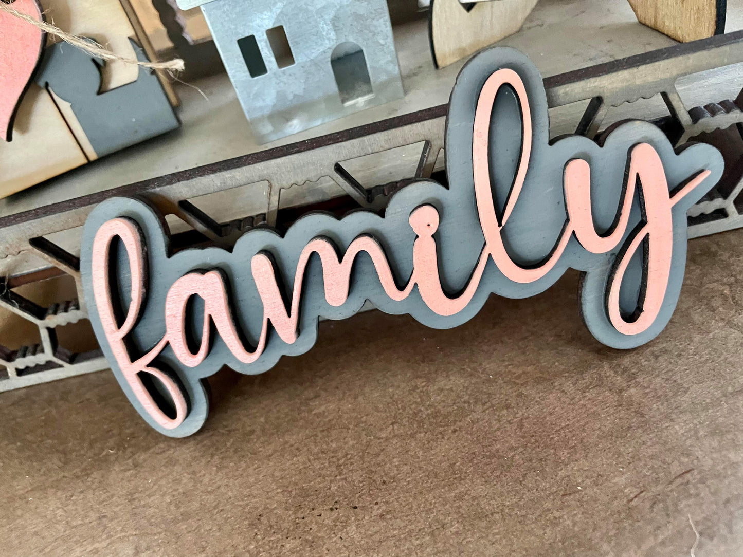 3D Tiered Tray Decor - Family