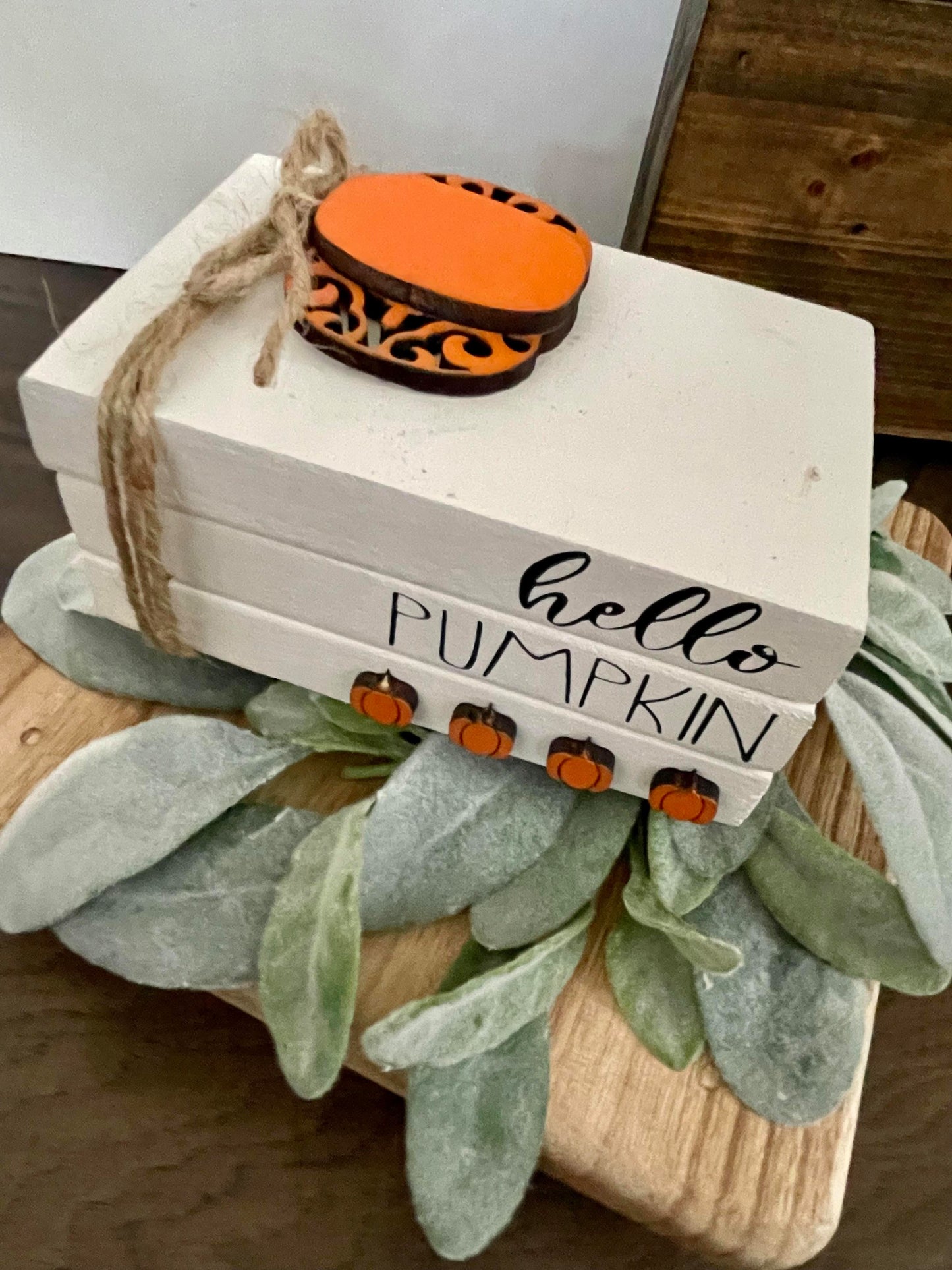 Tiered Tray Mini Book Stack - Hello Pumpkin