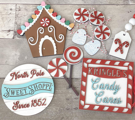 3D Tiered Tray Decor -Christmas Candy