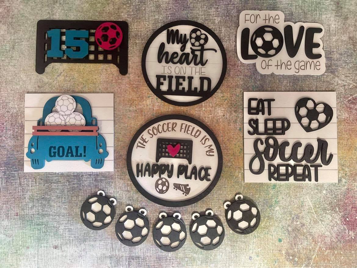 3D Tiered Tray Decor - Soccer