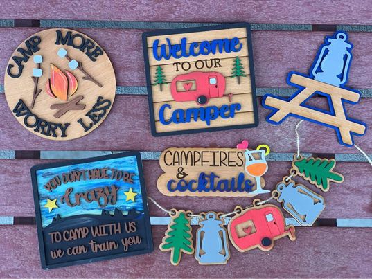 3D Tiered Tray Decor - Camping