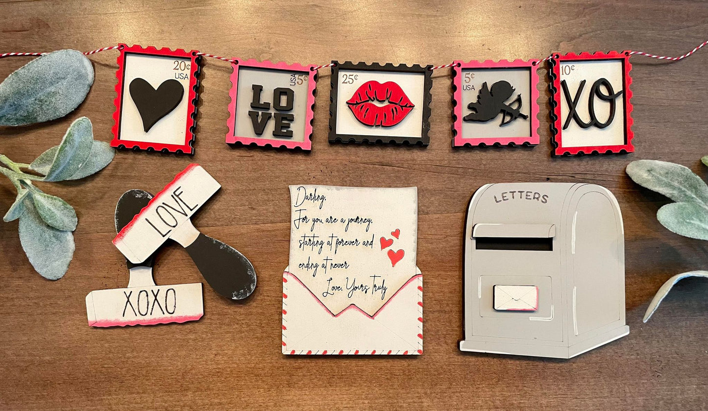 3D Tiered Tray Decor - Love Letters