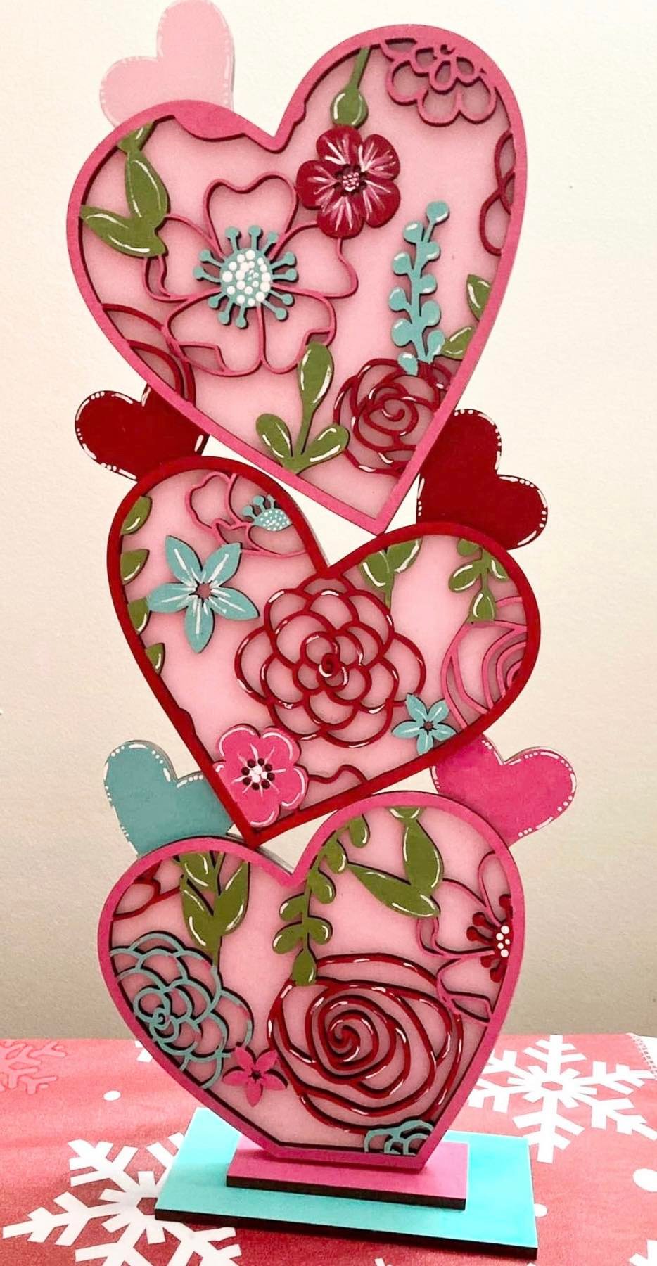 3D Stacked Hearts