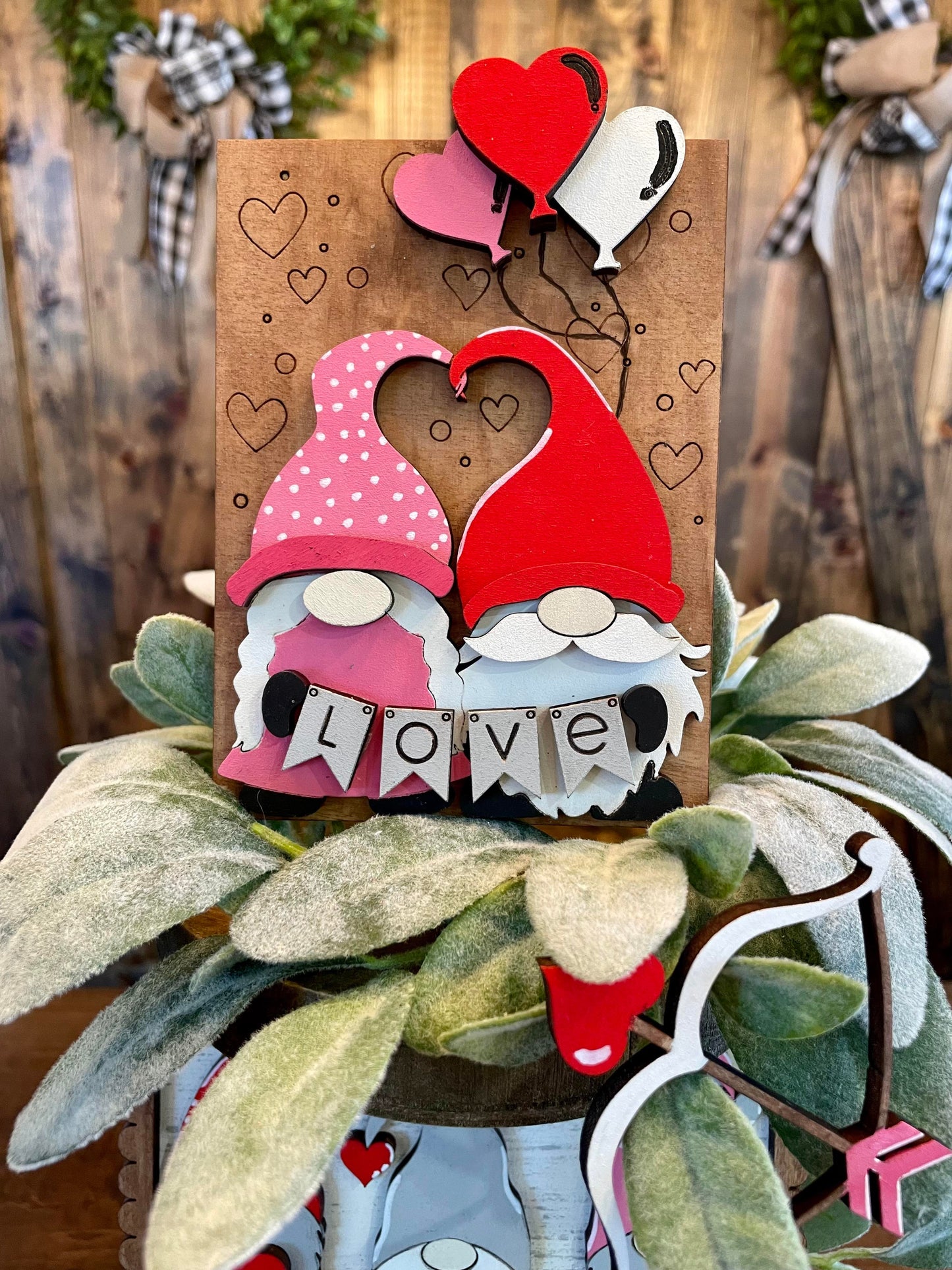 3D Tiered Tray Decor - Valentines Day - Gnome