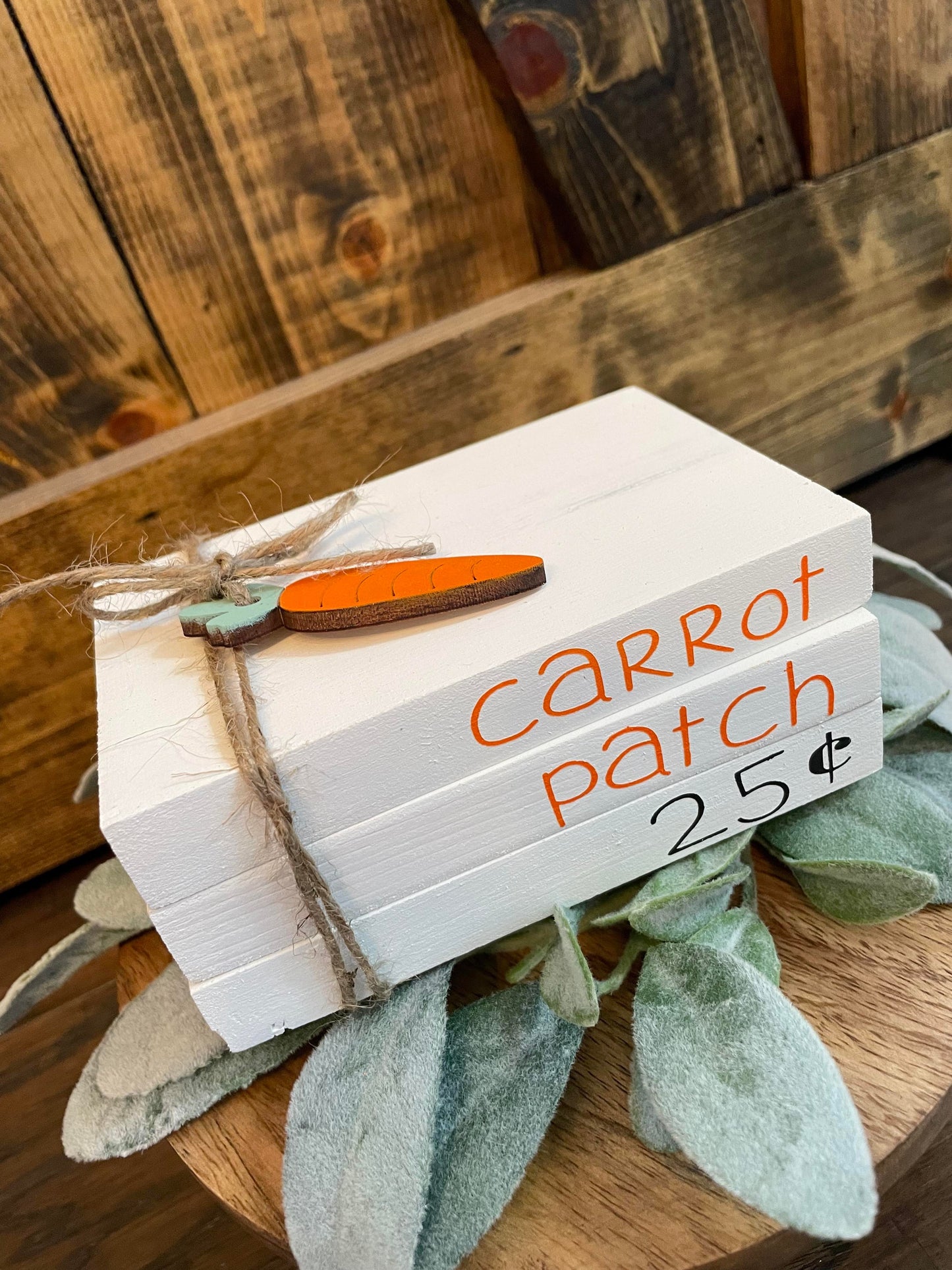 Tiered Tray Mini Book Stack - Carrot patch 25 cents