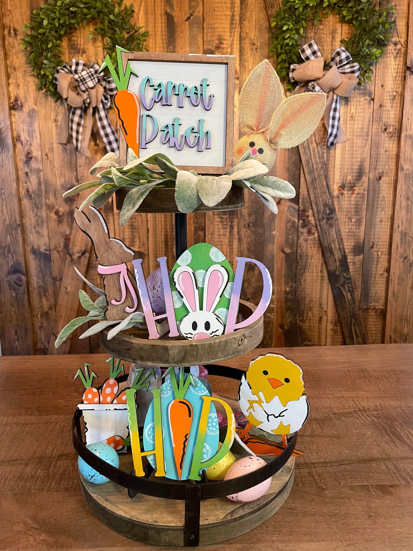 3D Tiered Tray Decor - Hop Easter