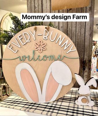 3D Door hanger Every Bunny welcome