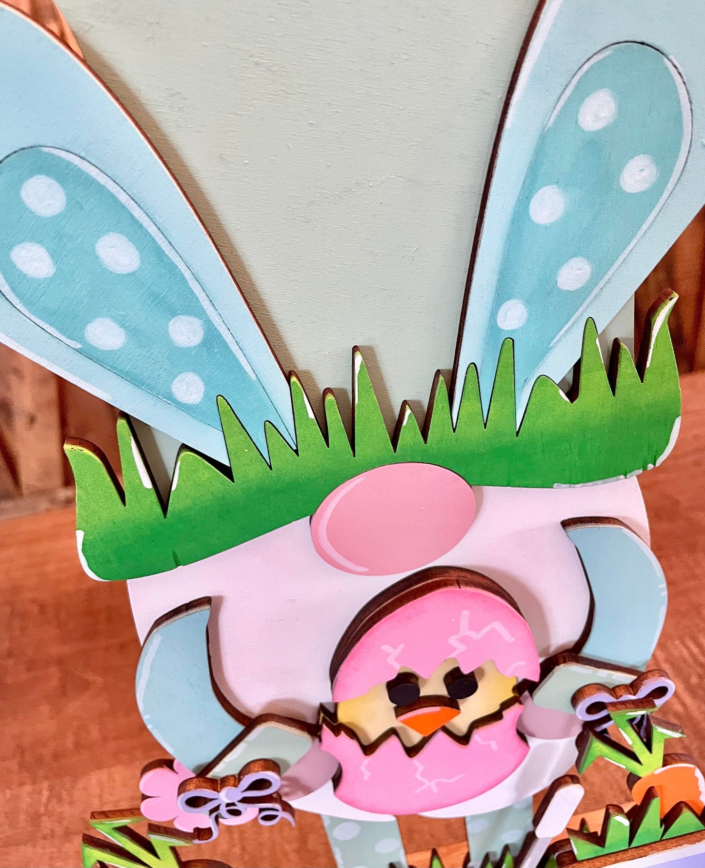 3D Standing Easter Gnome with wagon