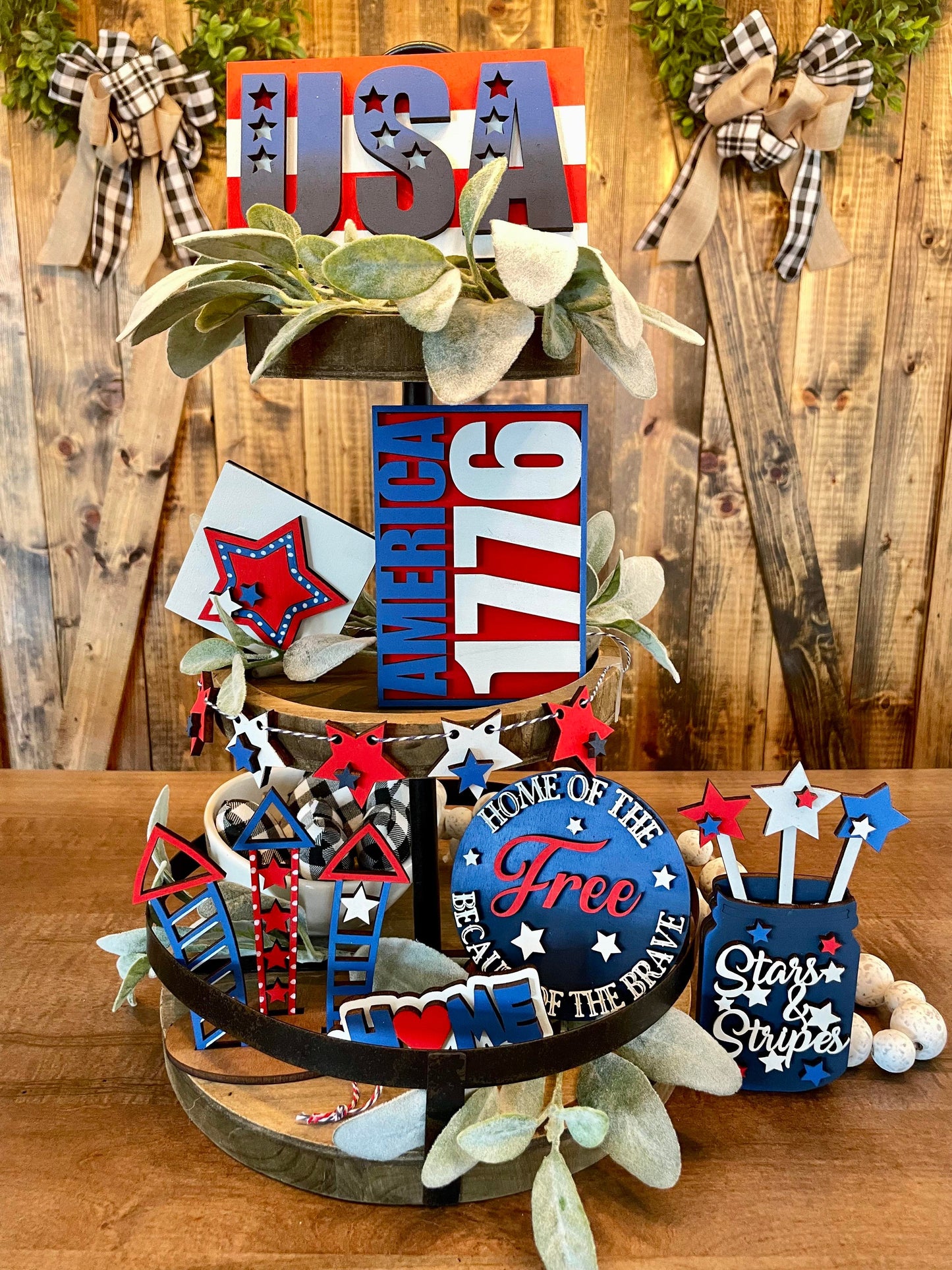 3D Tiered Tray Decor - America 1776