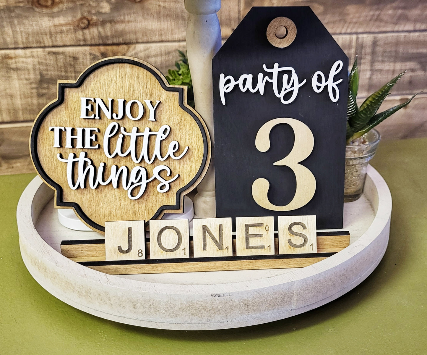 3D Tiered Tray Decor - Boho family