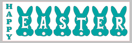 Happy Easter with 6 bunnies