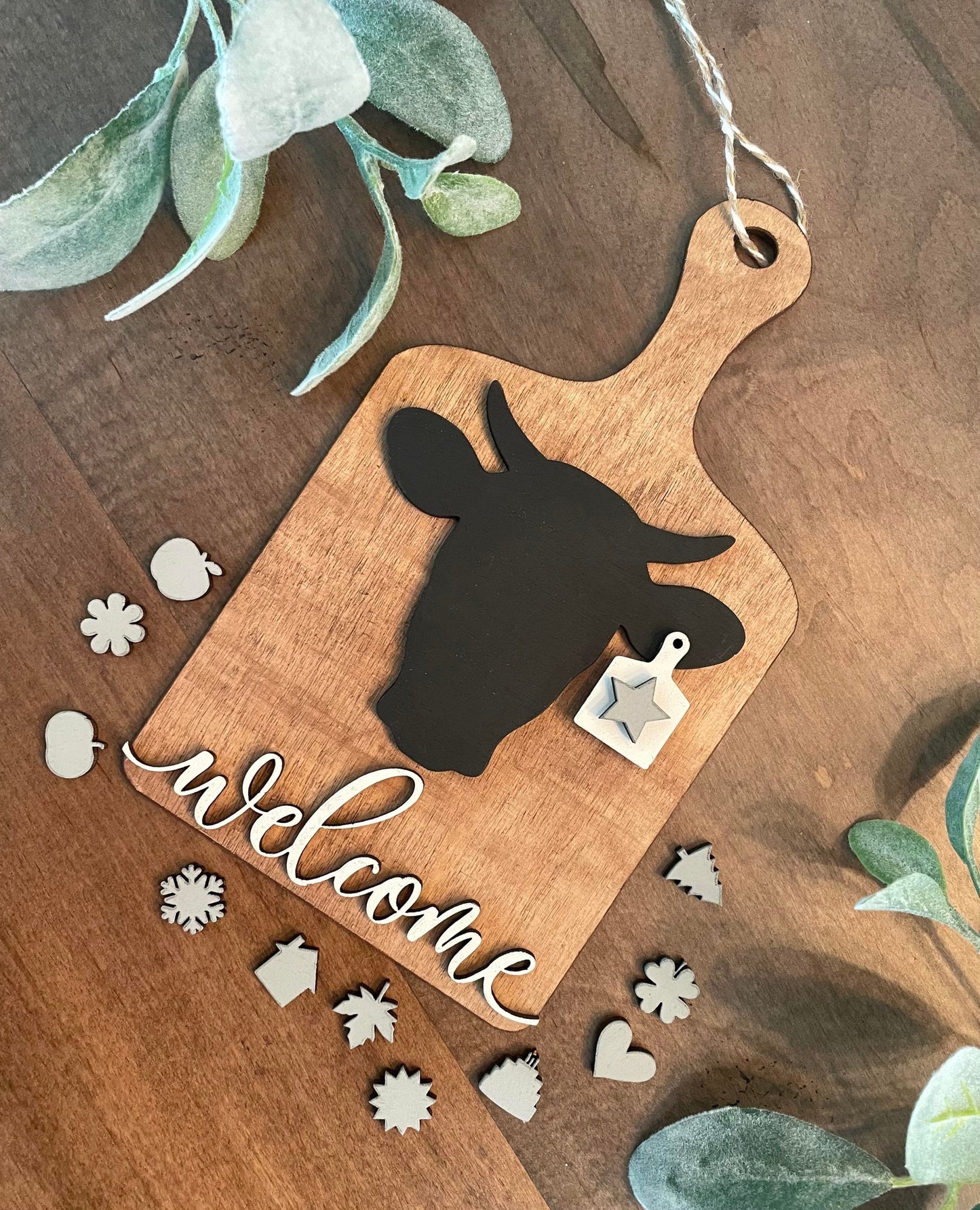 3D Interchangeable Cow faux Cutting board