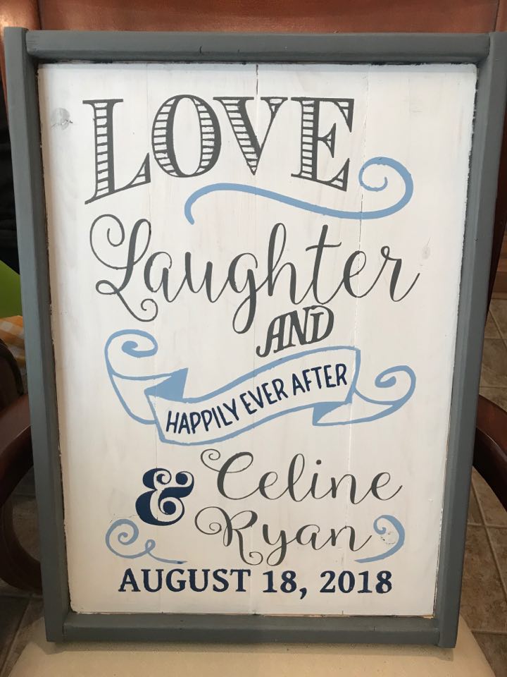 Love laughter and happily ever after- couples name and date