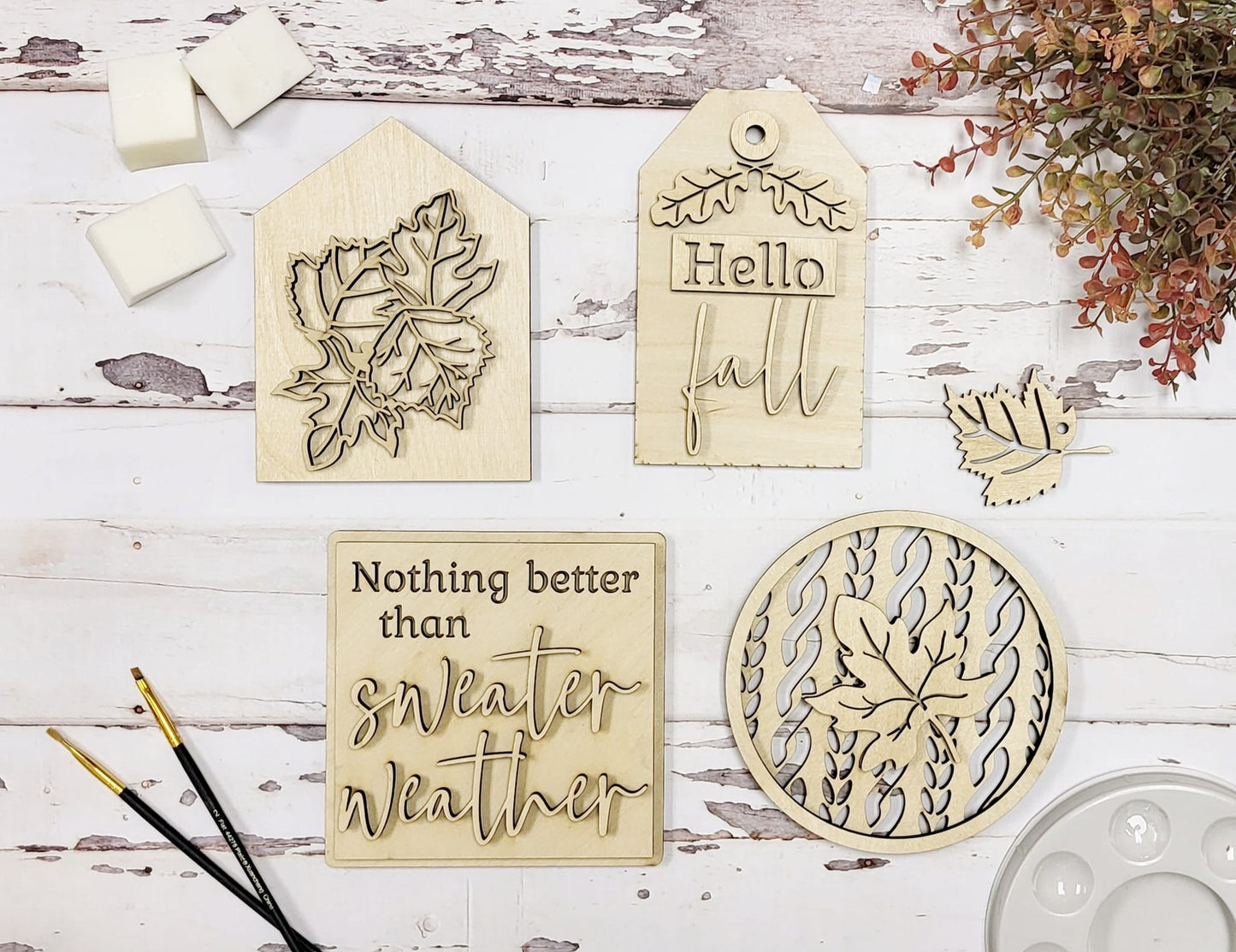 3D Tiered Tray Decor - Sweater Weather and Leaves