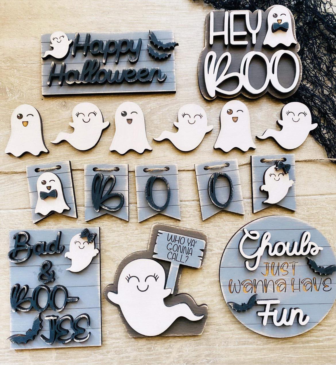3D Tiered Tray Decor - Hey Boo
