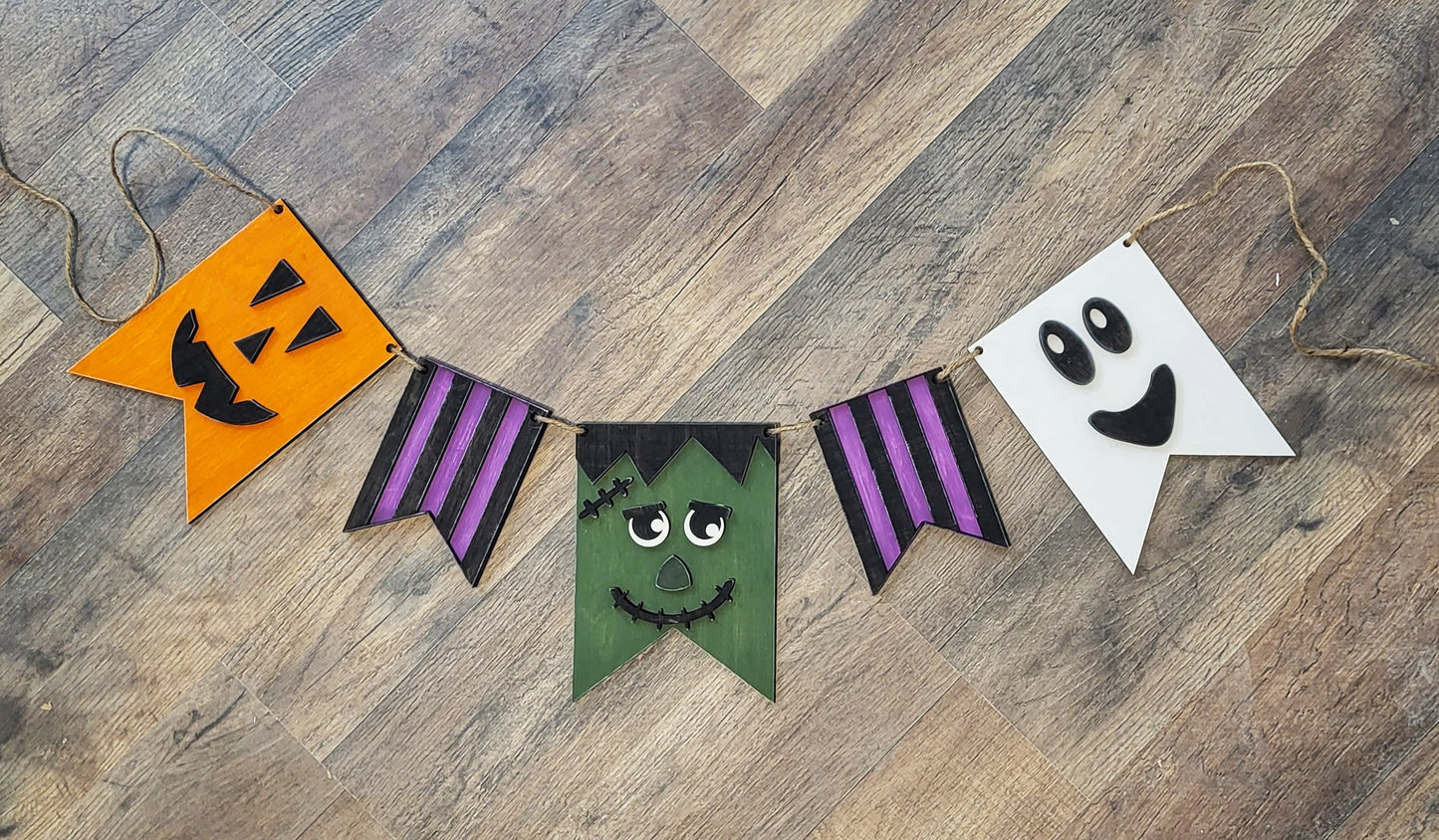 3D Banner - Halloween Pumpkin Ghost Frankenstein