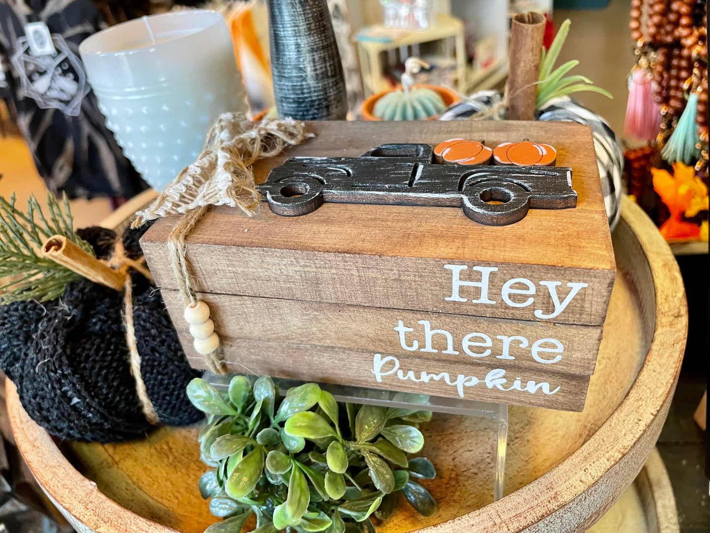 Tiered Tray Mini Book Stack - Hey there pumpkin