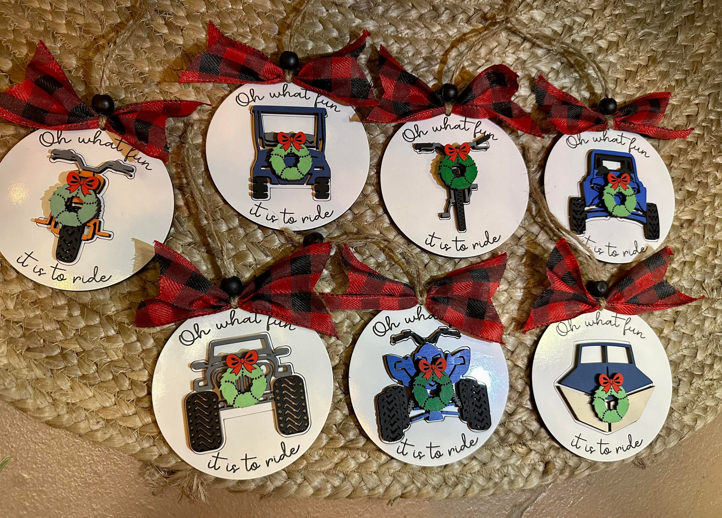 Ornament- Motorcycles, Jeeps, 4wheelers and more