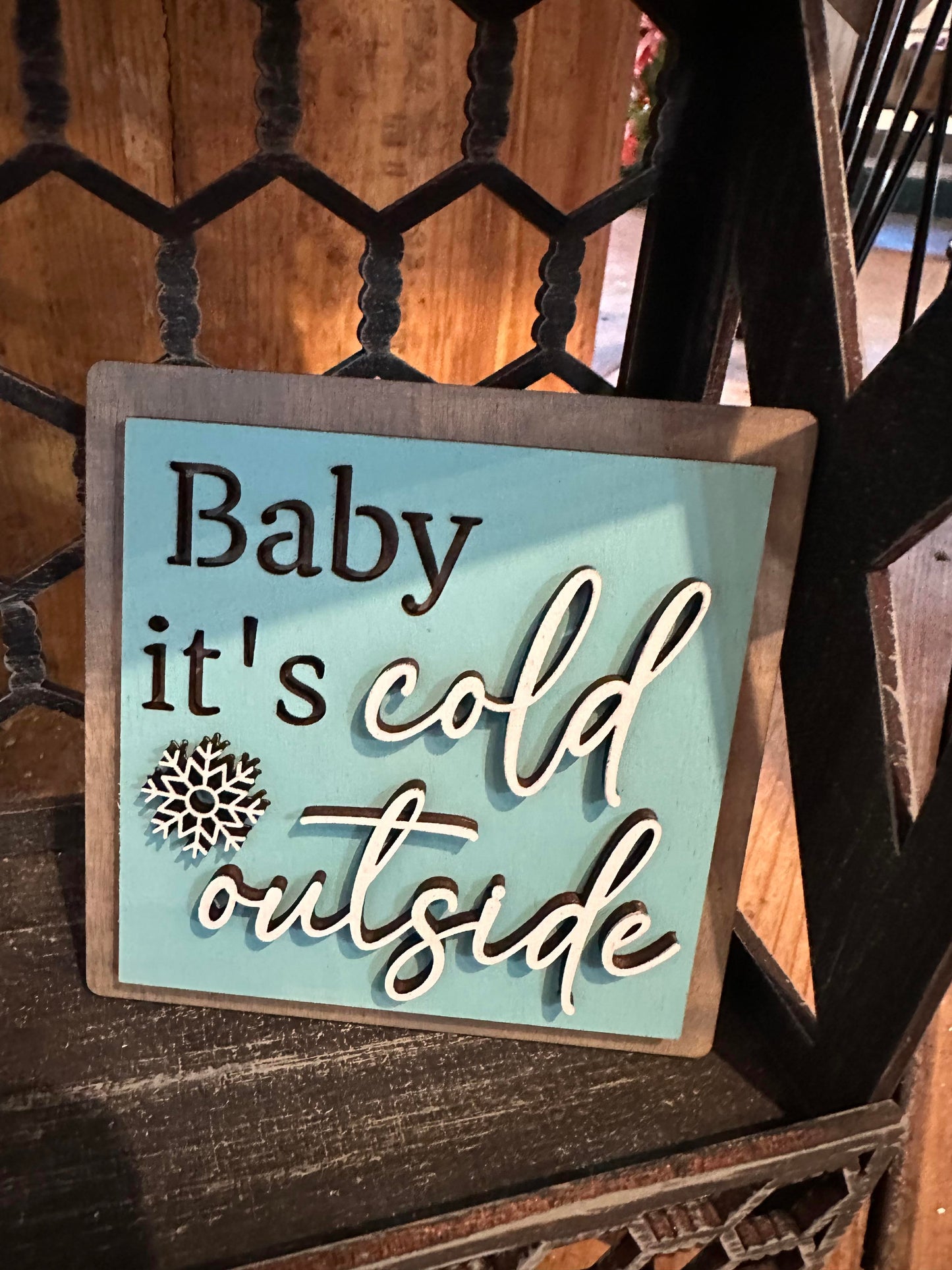 3D Tiered Tray Decor - Winter There's snow place like home