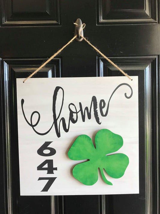 3D interchangeable door hanger home with house number